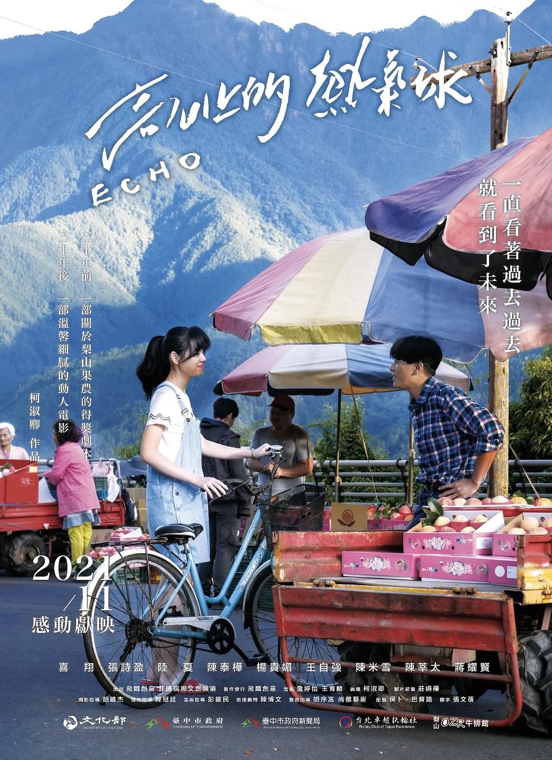 高山上的热气球海报