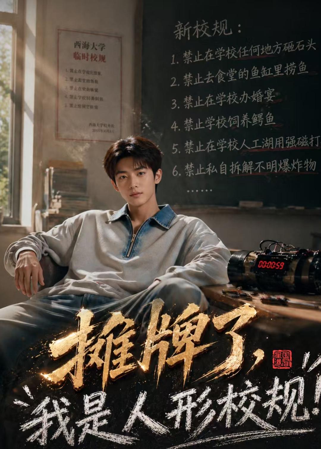 摊牌了，我是人形校规海报
