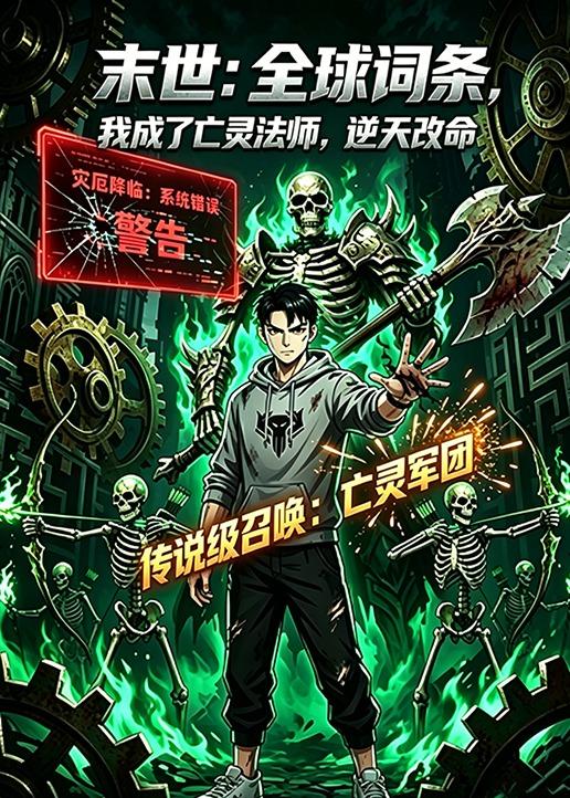末世：全球词条，我成了亡灵法师，逆天改命海报