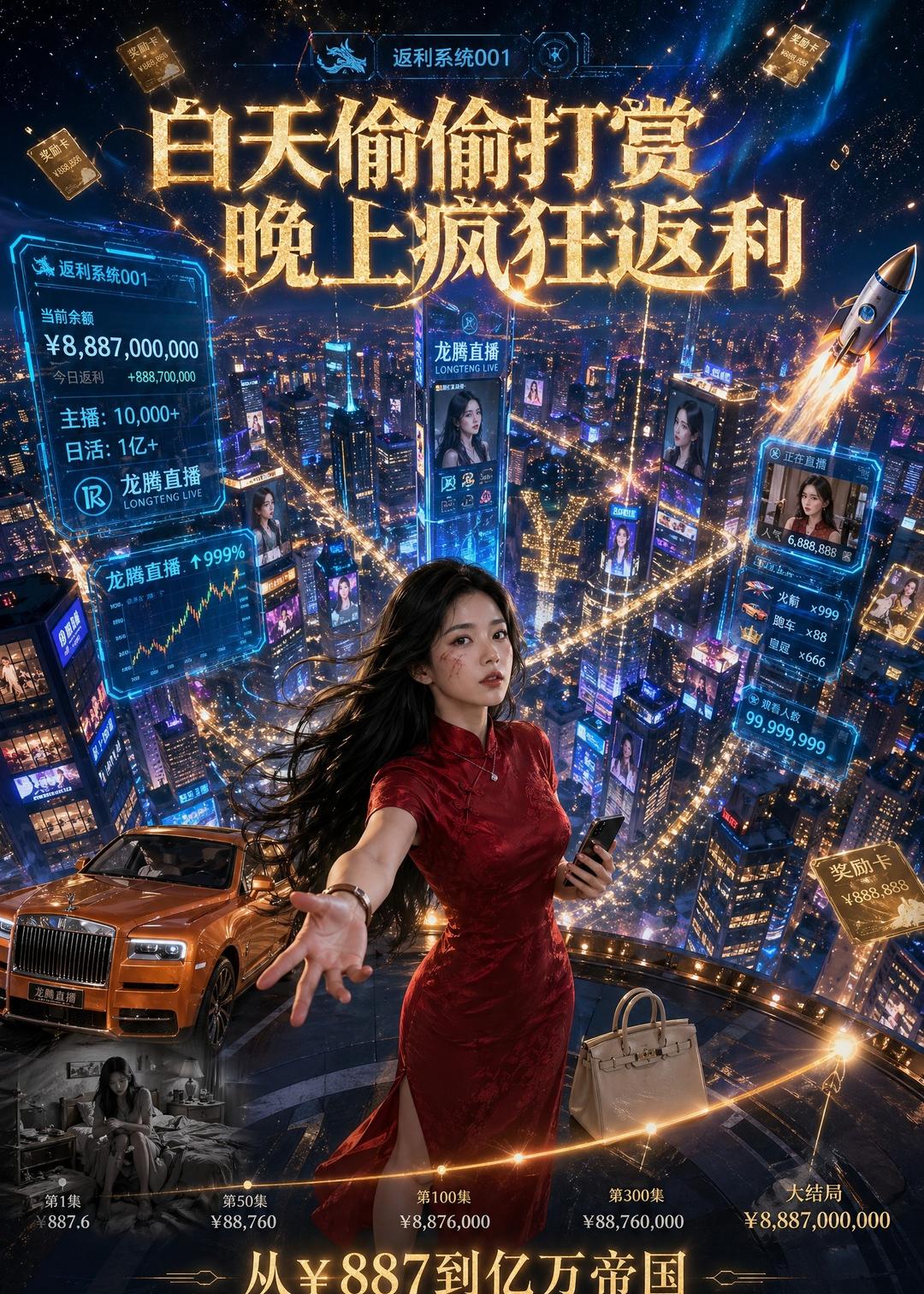 白天偷偷打赏，晚上疯狂返利海报