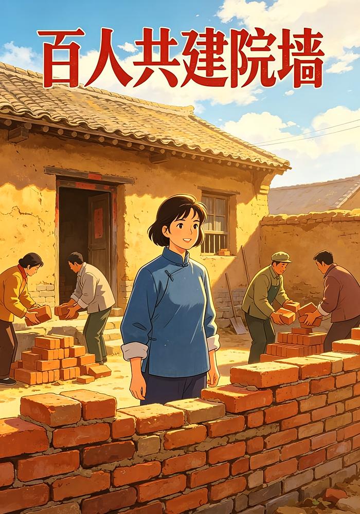 百人共建院墙海报