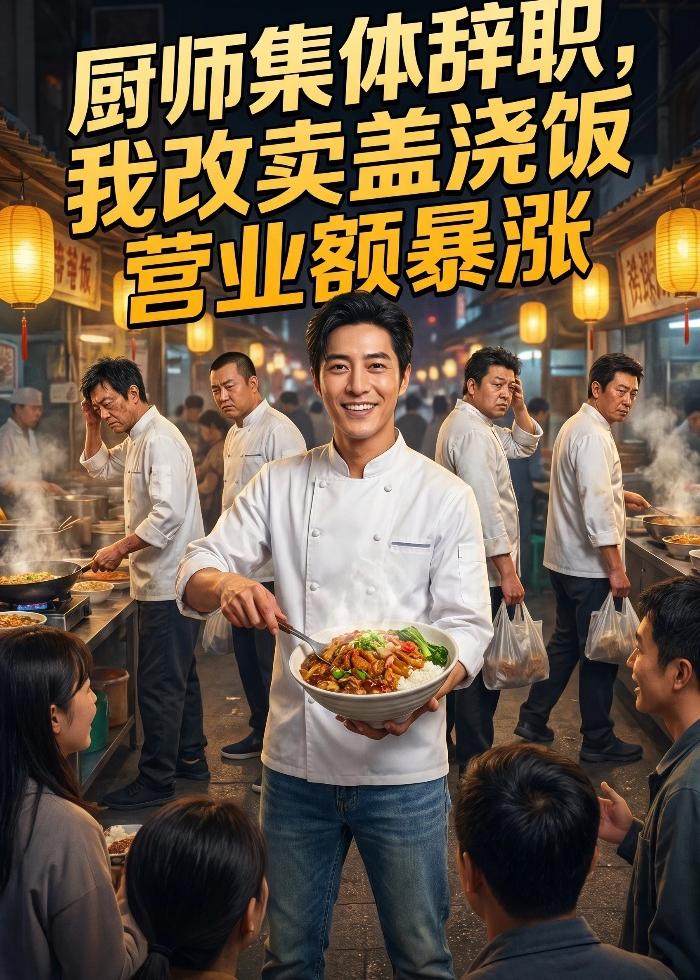 厨师集体辞职，我改卖盖浇饭营业额暴涨海报
