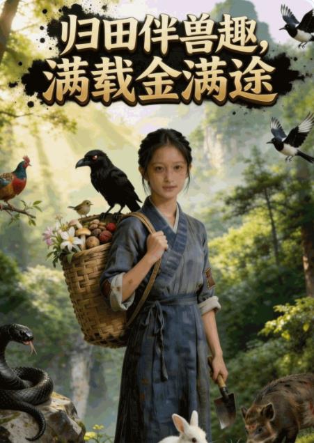 归田伴兽趣，满载金满途海报