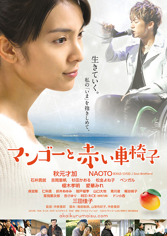 芒果和红色轮椅海报